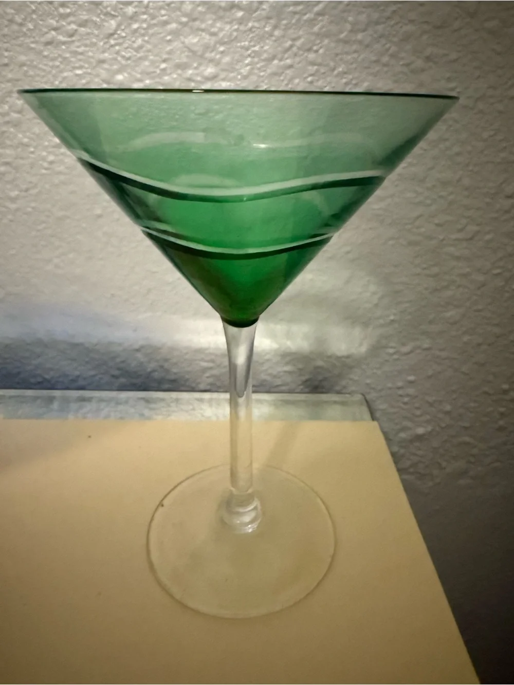 Pier 1 Blue and Green Wave Band Martini Glasses